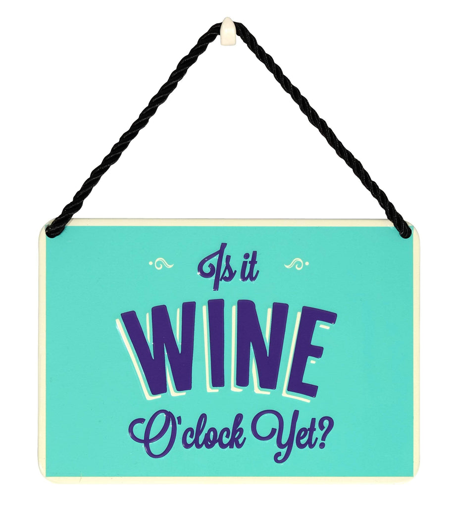 Curios Gifts Plaque Heartwarmers Hang-Ups Plaque - Is It Wine O'Clock Yet?