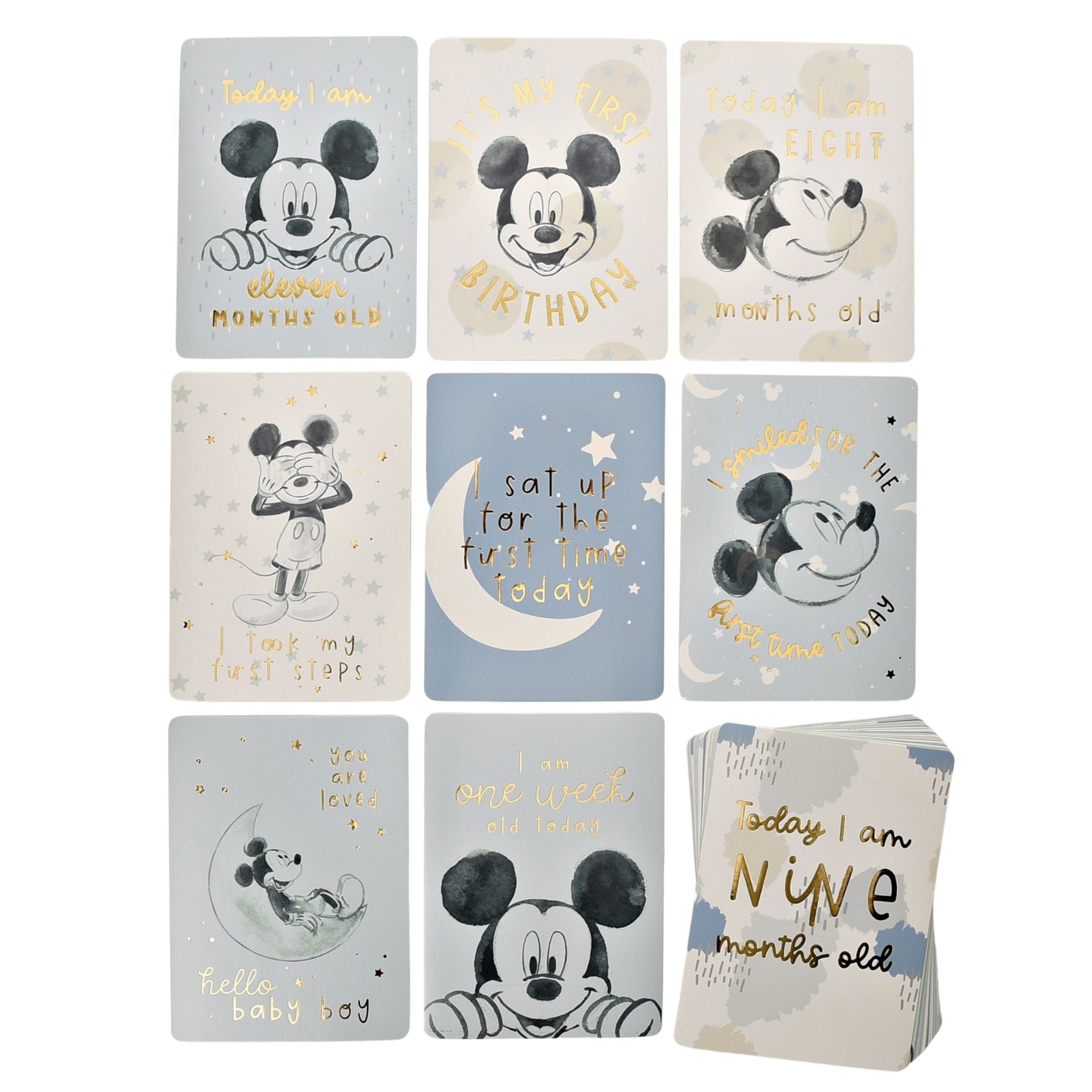 Disney Disney Disney Baby Milestone Cards - Mickey Mouse -Blue