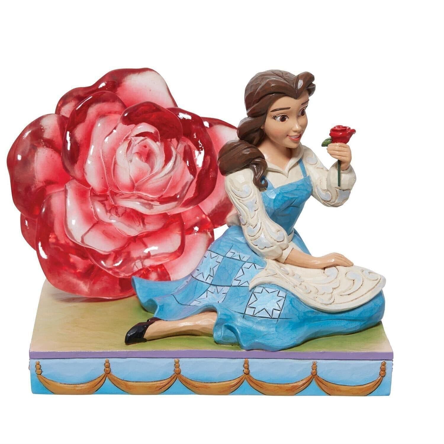 Enesco Disney Ornament Disney Traditions Figurine - An Enchanted Rose - Belle with Clear Resin Rose