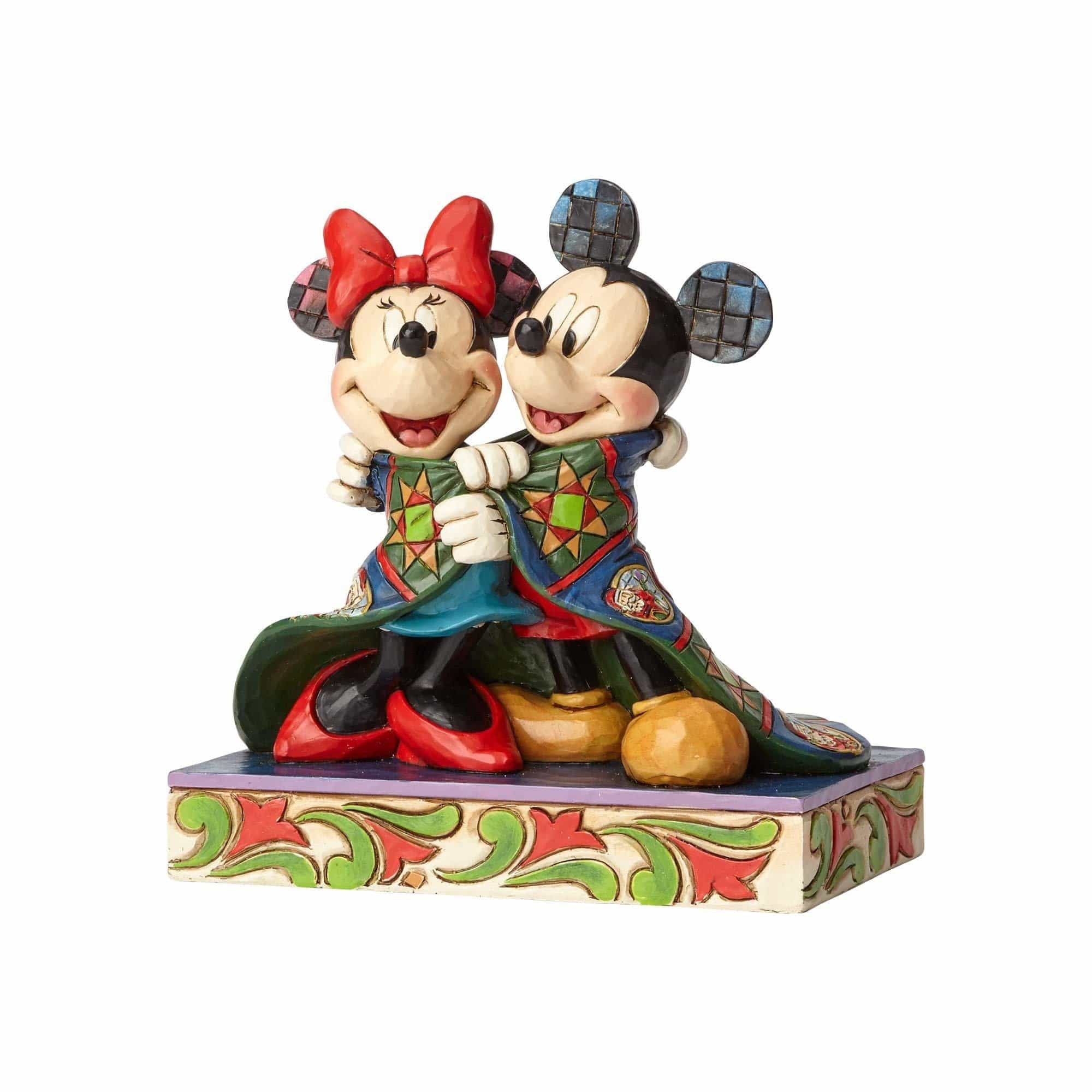 Enesco Disney Ornament Disney Traditions Figurine - Warm Wishes - Mickey and Minnie Mouse in Blanket