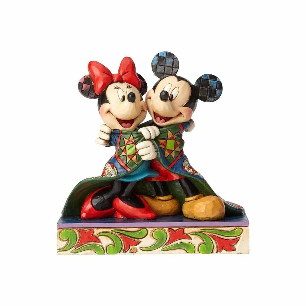 Enesco Disney Ornament Disney Traditions Figurine - Warm Wishes - Mickey and Minnie Mouse in Blanket