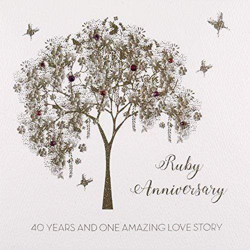 Five Dollar Shake Five Dollar Shake Five Dollar Shake Luxury Greeting Card - Ruby Anniversary, 40 Years and one amazing Love Story