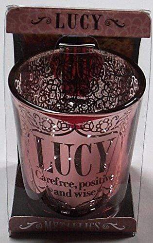 History & Heraldry Other Personalised Metallic Candle Pot Votive / Tealight Holder - Lucy