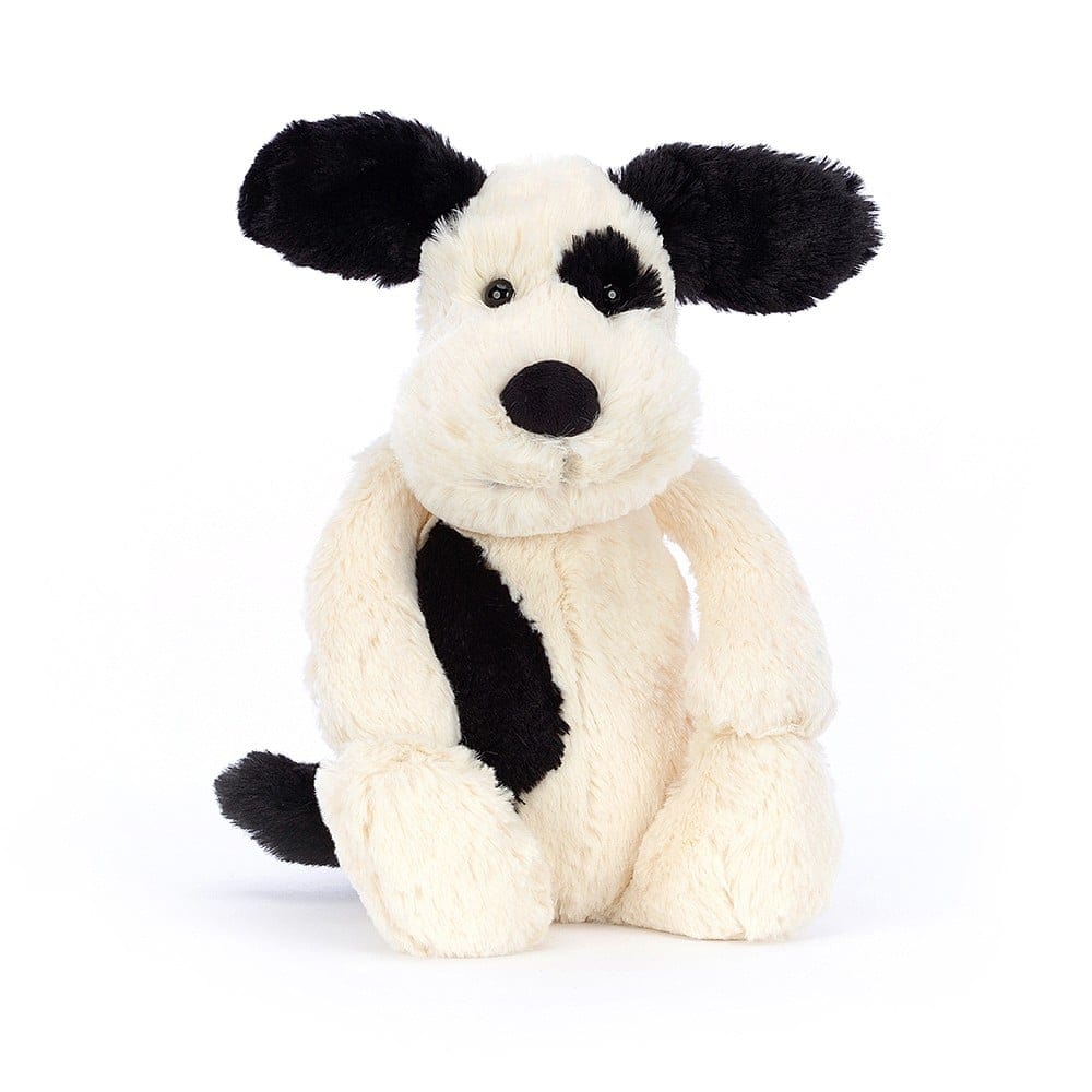 Jellycat Puppy Medium - H : 31cm Jellycat Bashful Puppy Black & Cream Soft Toy