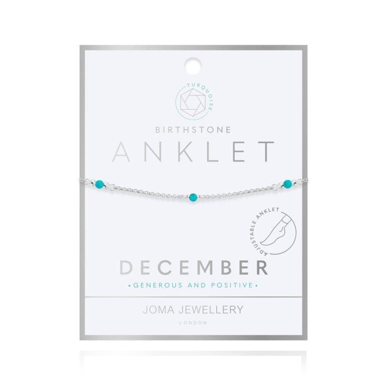 Joma Jewellery Anklet Joma Jewellery Anklet - Birthstone - December - Generous & Positive