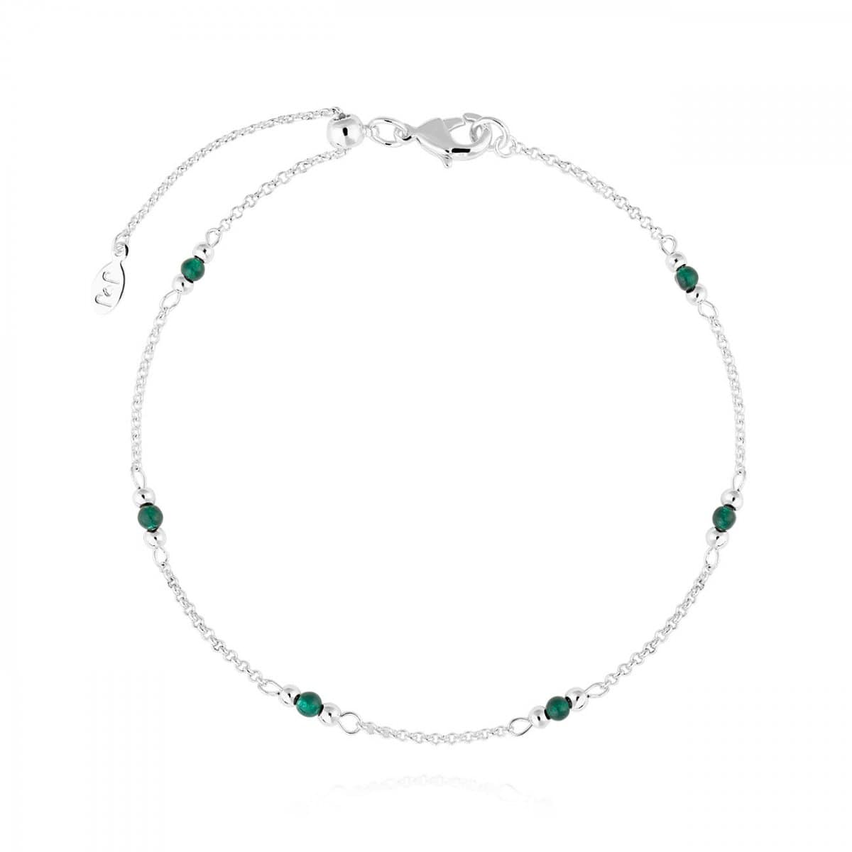 Joma Jewellery Anklet Joma Jewellery Anklet - Birthstone - May - Green Agate