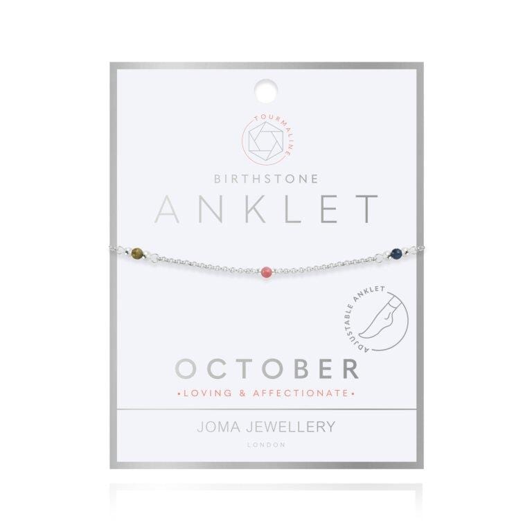 Joma Jewellery Anklet Joma Jewellery Anklet - Birthstone - October - Loving & Affectionate