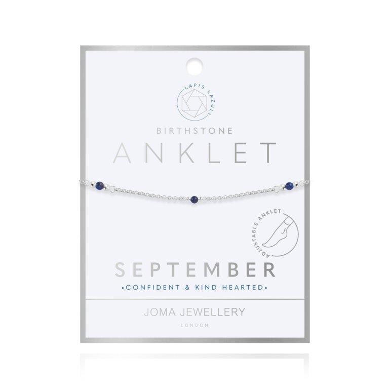 Joma Jewellery Anklet Joma Jewellery Anklet - Birthstone - September - Confident & Kind Hearted