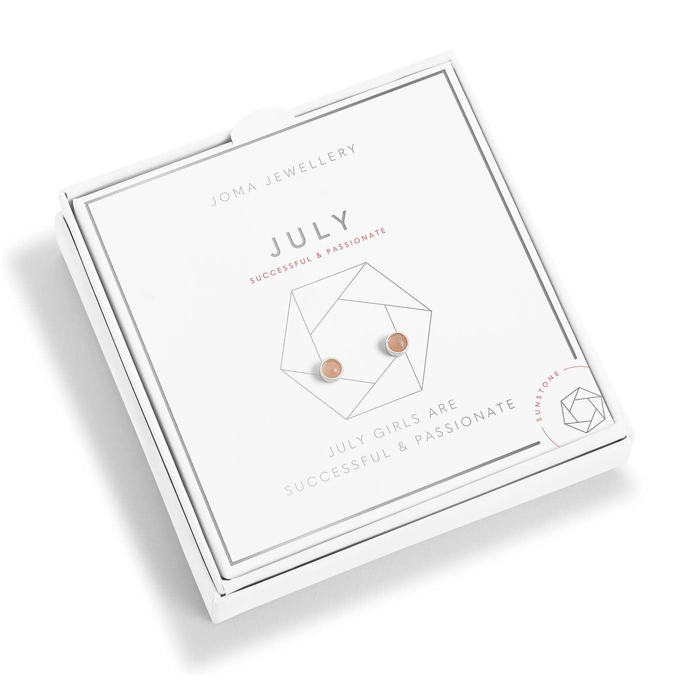 Joma Jewellery Boxed Earrings Joma Jewellery Birthstone Boxed Earrings - July - Sunstone