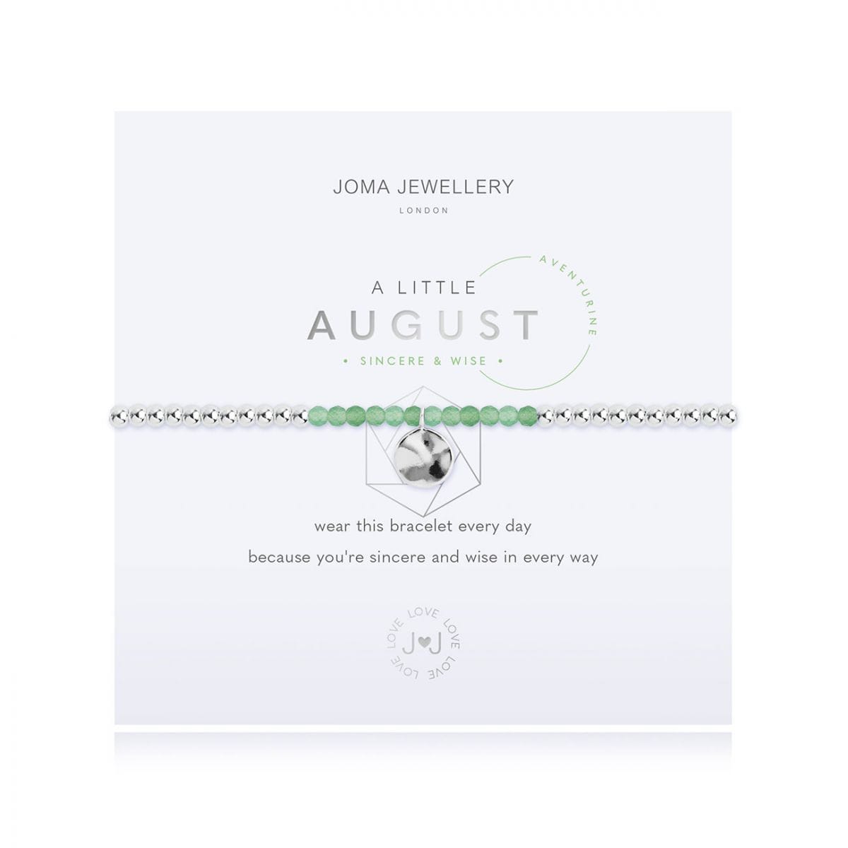 Joma Jewellery Bracelet Joma Jewellery Bracelet - A Little Birthstone - August - Aventurine