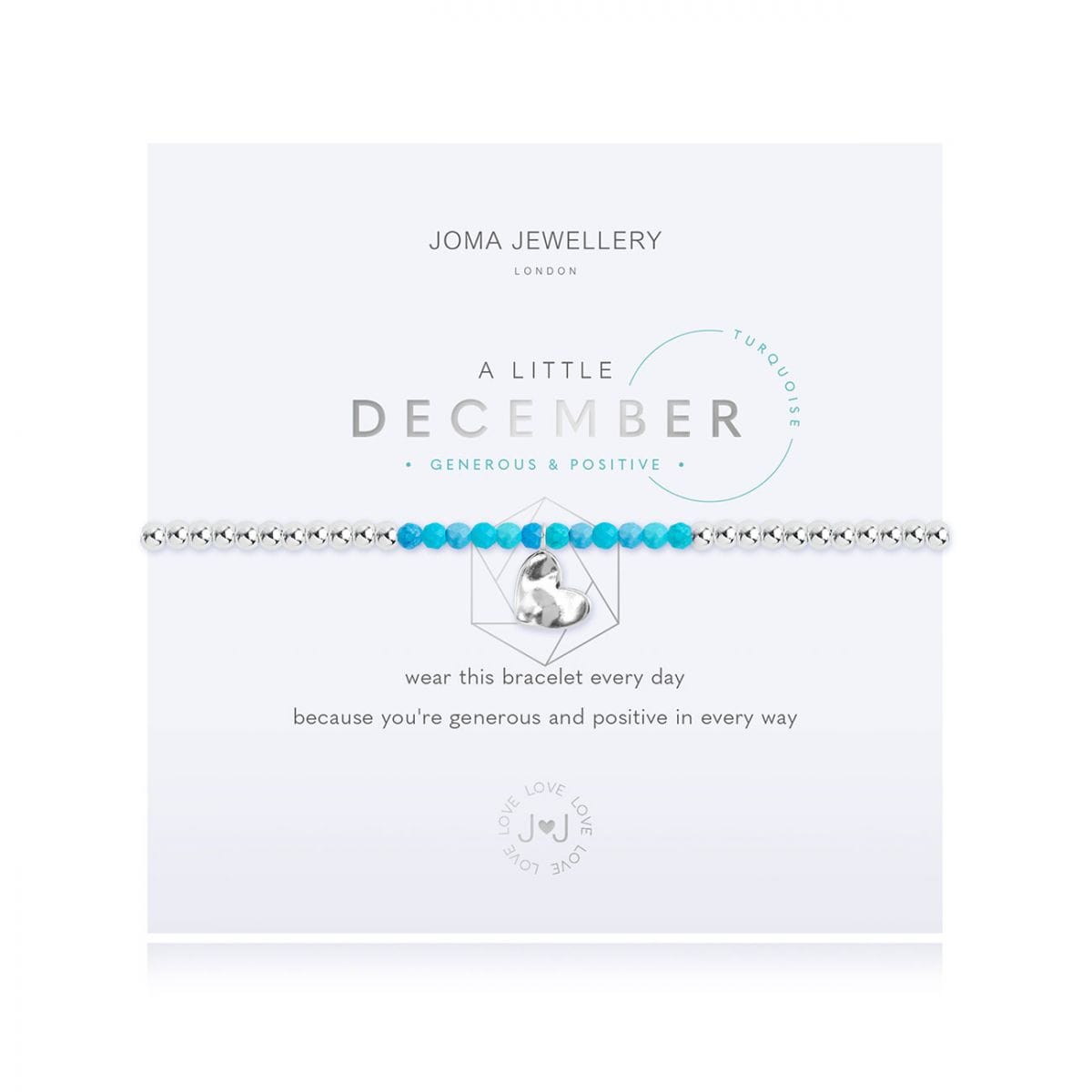 Joma Jewellery Bracelet Joma Jewellery Bracelet - A Little Birthstone - December - Turquoise
