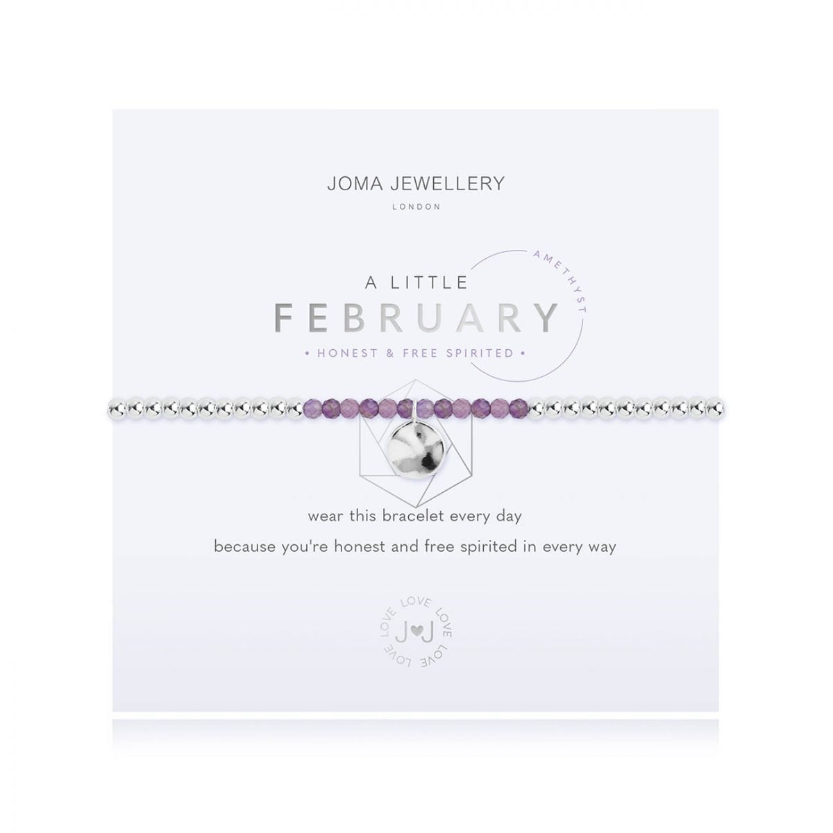 Joma Jewellery Bracelet Joma Jewellery Bracelet - A Little Birthstone - February - Amethyst