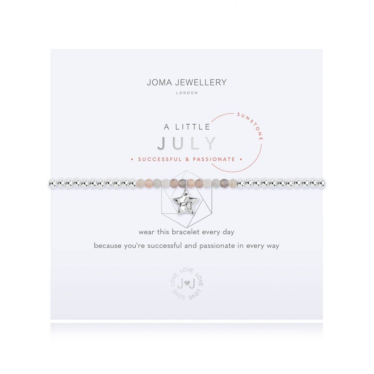 Joma Jewellery Bracelet Joma Jewellery Bracelet - A Little Birthstone - July - Sunstone