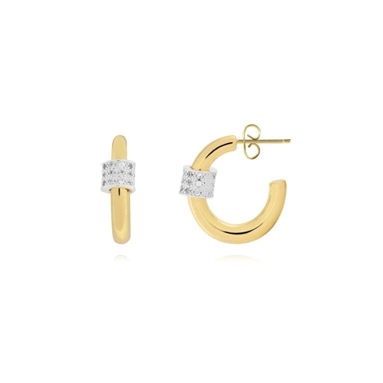 Joma Jewellery Earrings Joma Jewellery Statement Earrings - Pave Hoop