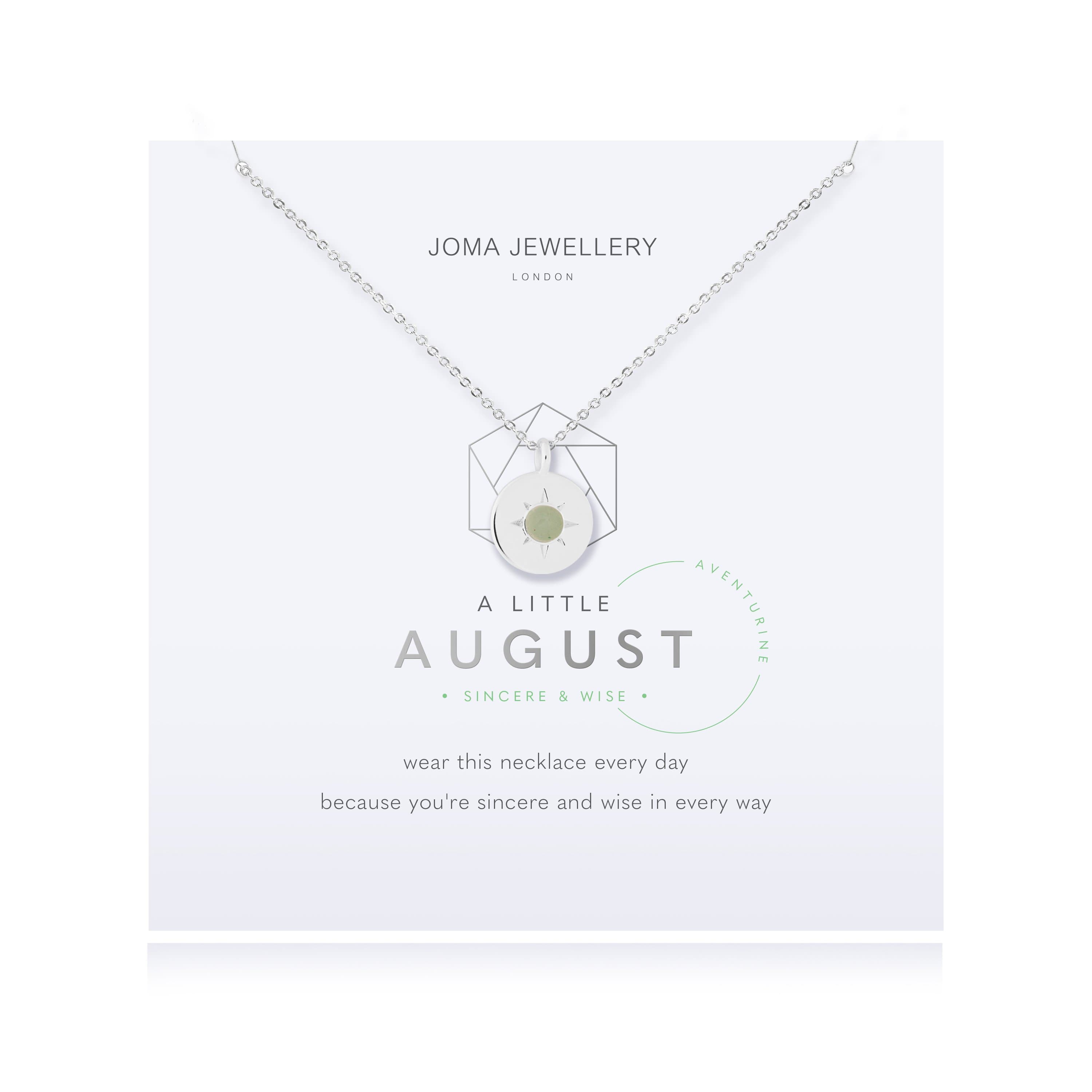 Joma Jewellery Necklace Joma Jewellery Necklace - Birthstone - August - Aventurine