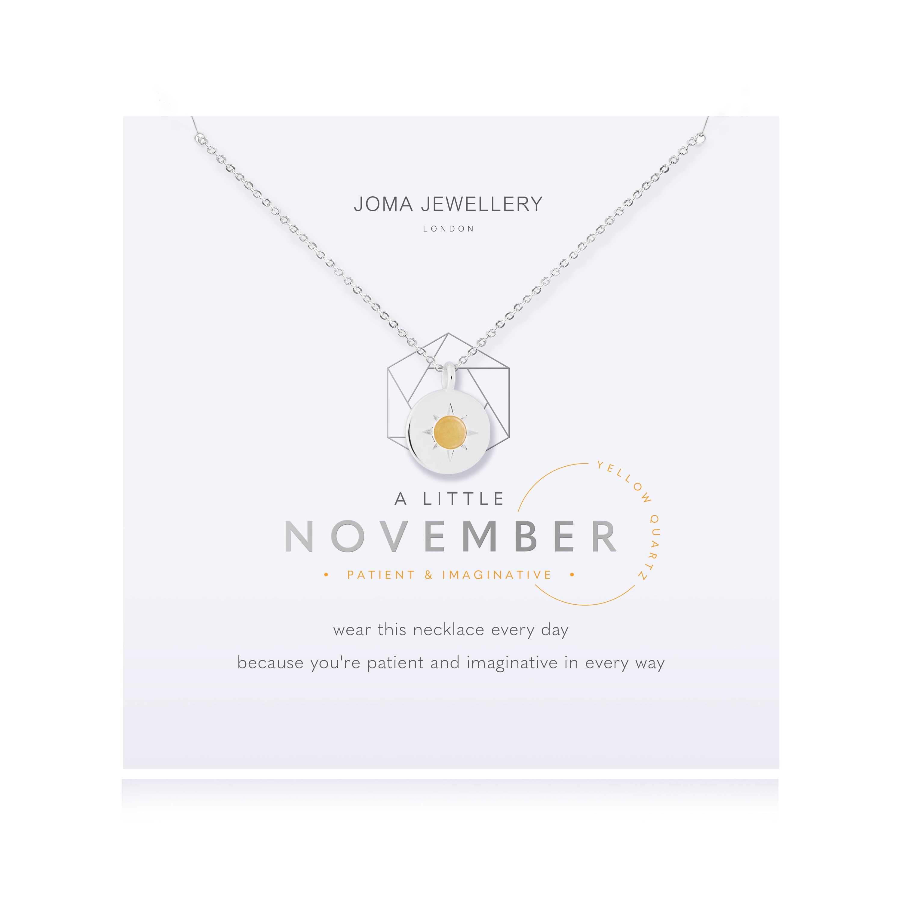 Joma Jewellery Necklace Joma Jewellery Necklace - Birthstone - November - Yellow Quartz