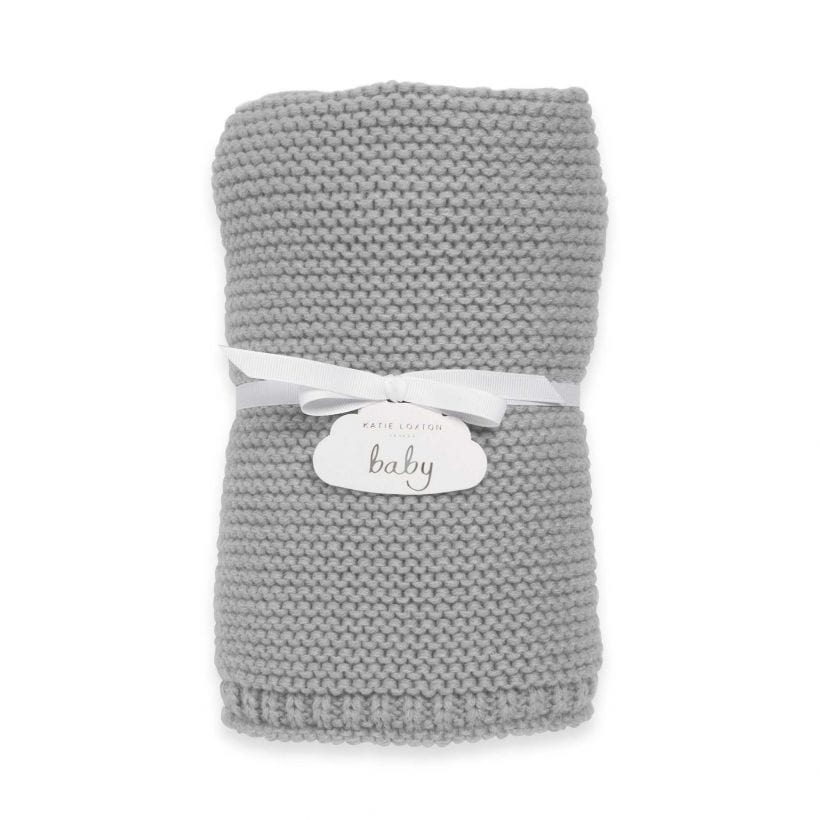 Katie Loxton Baby Blanket Katie Loxton Knitted Baby Blanket - Grey