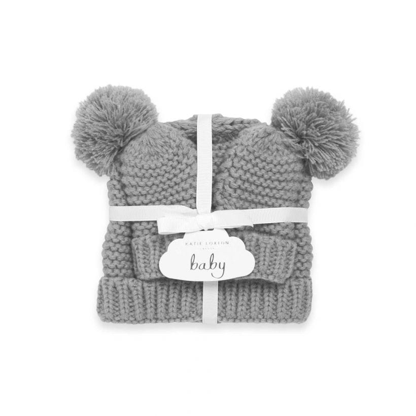 Katie Loxton Baby Hat & Mittens Katie Loxton 0-6 Months Baby Hat & Mittens Set - Grey
