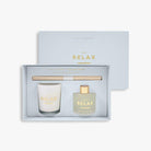 Katie Loxton Candle Gift Set Katie Loxton Sentiment Fragrance Set - And Relax - White Orchid & Soft Cotton