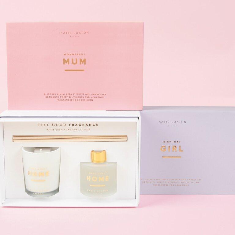 Katie Loxton Candle Gift Set Katie Loxton Sentiment Fragrance Set - Wonderful Mum - White Orchid & Soft Cotton