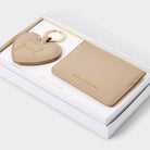 Katie Loxton Gift Set Katie Loxton Heart Keyring & Card Holder Set - Fabulous Friend - Light Taupe