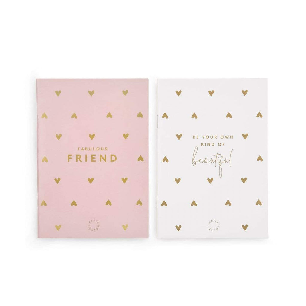 Katie Loxton Notebook Katie Loxton Duo Pack Notebook - Fabulous Friend - Pink & White