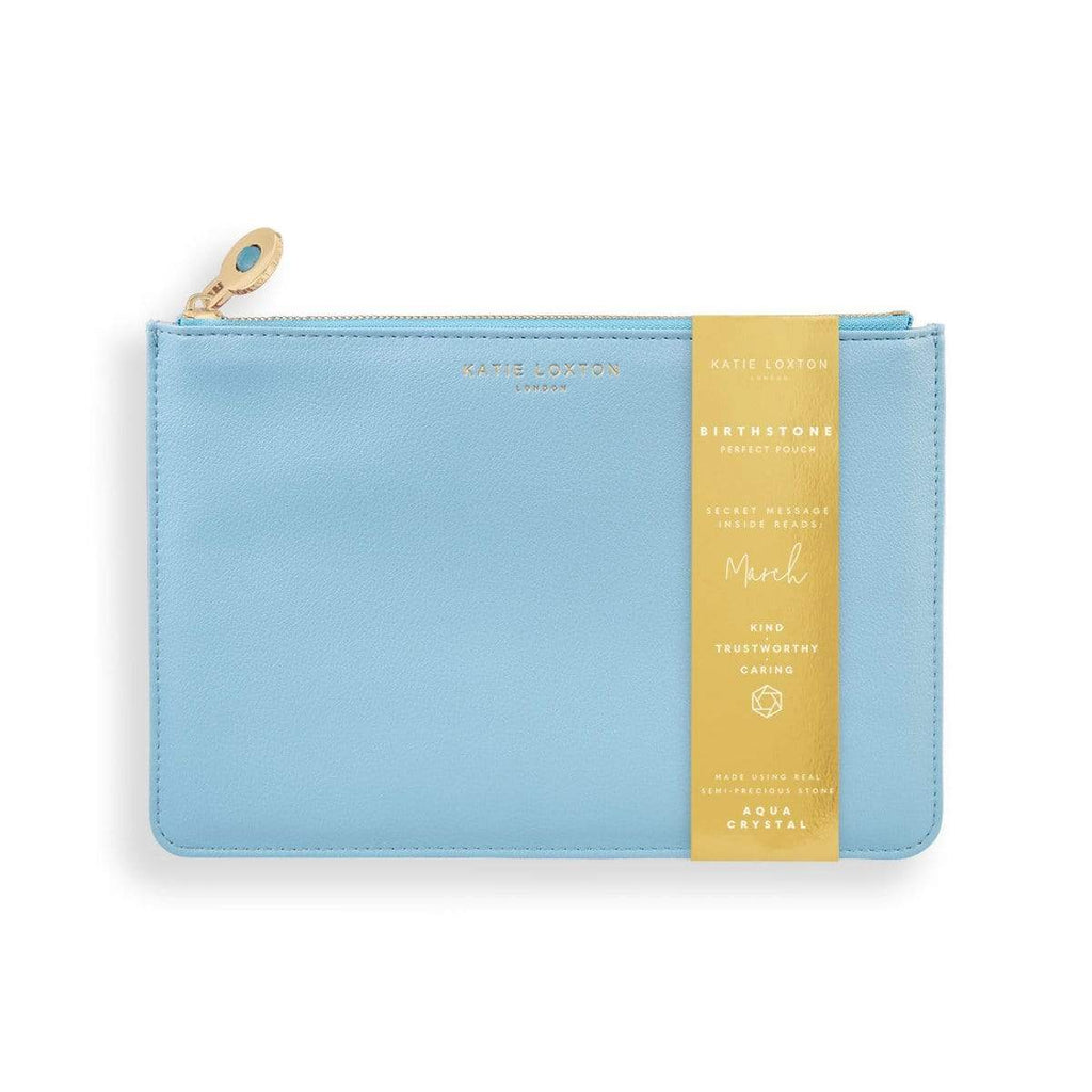Katie Loxton Perfect Pouch Katie Loxton Birthstone Perfect Pouch - March Aqua Crystal - Blue