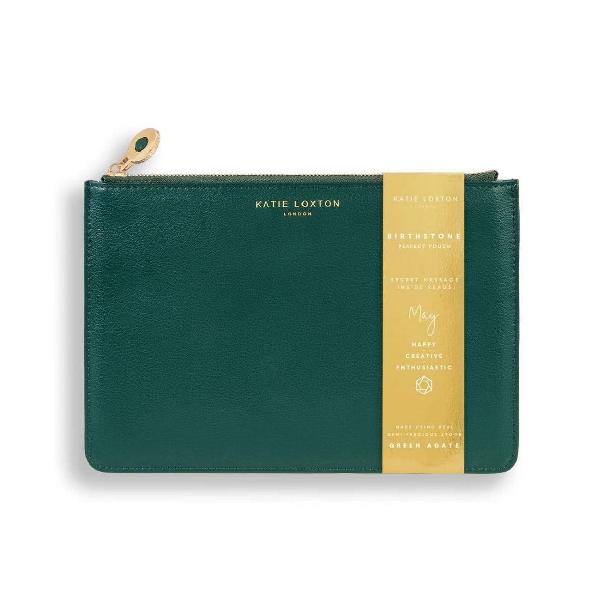 Katie Loxton Perfect Pouch Katie Loxton Birthstone Perfect Pouch - May Green Agate - Dark Green