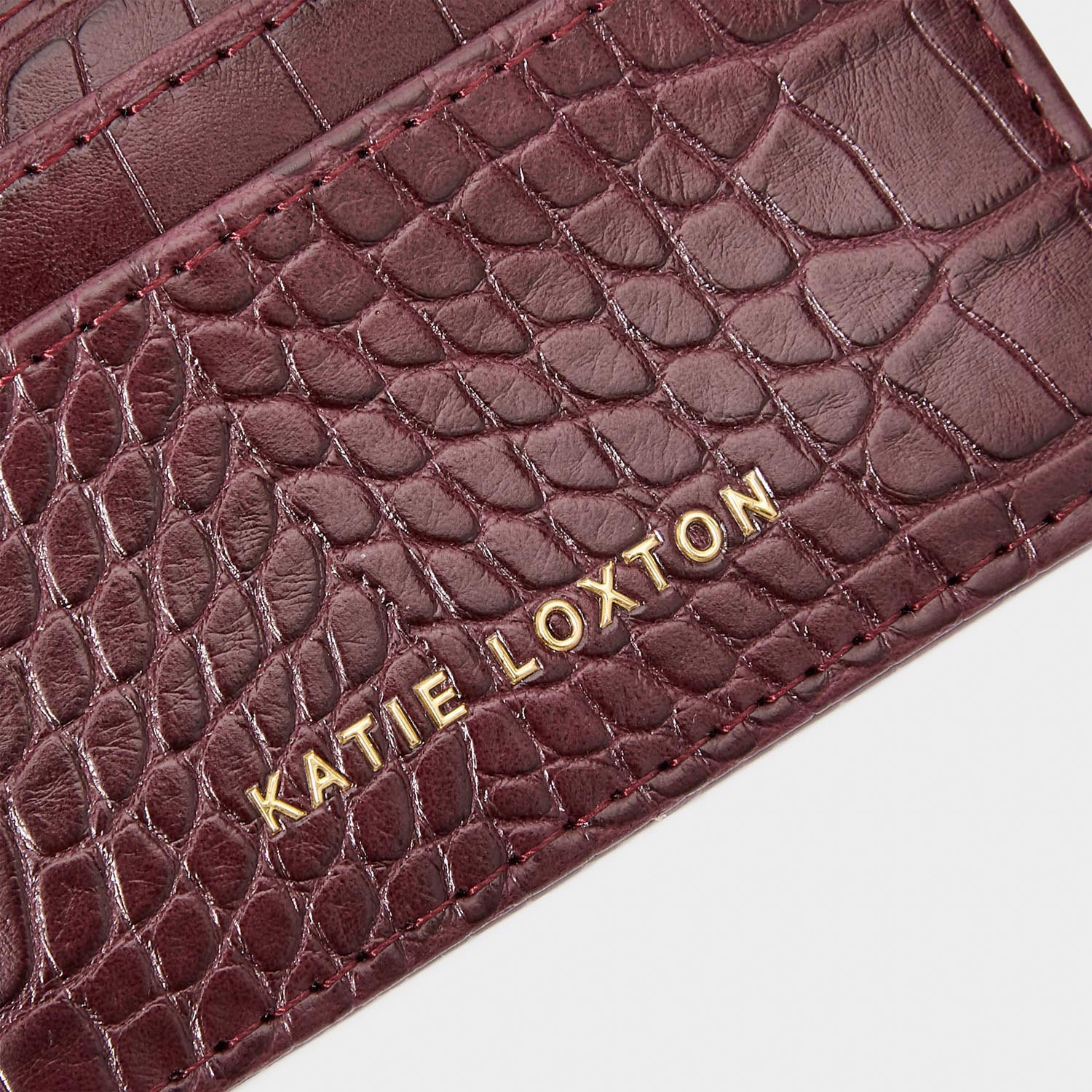 Katie Loxton Purse Katie Loxton Faux Croc Card Holder - Wine Red