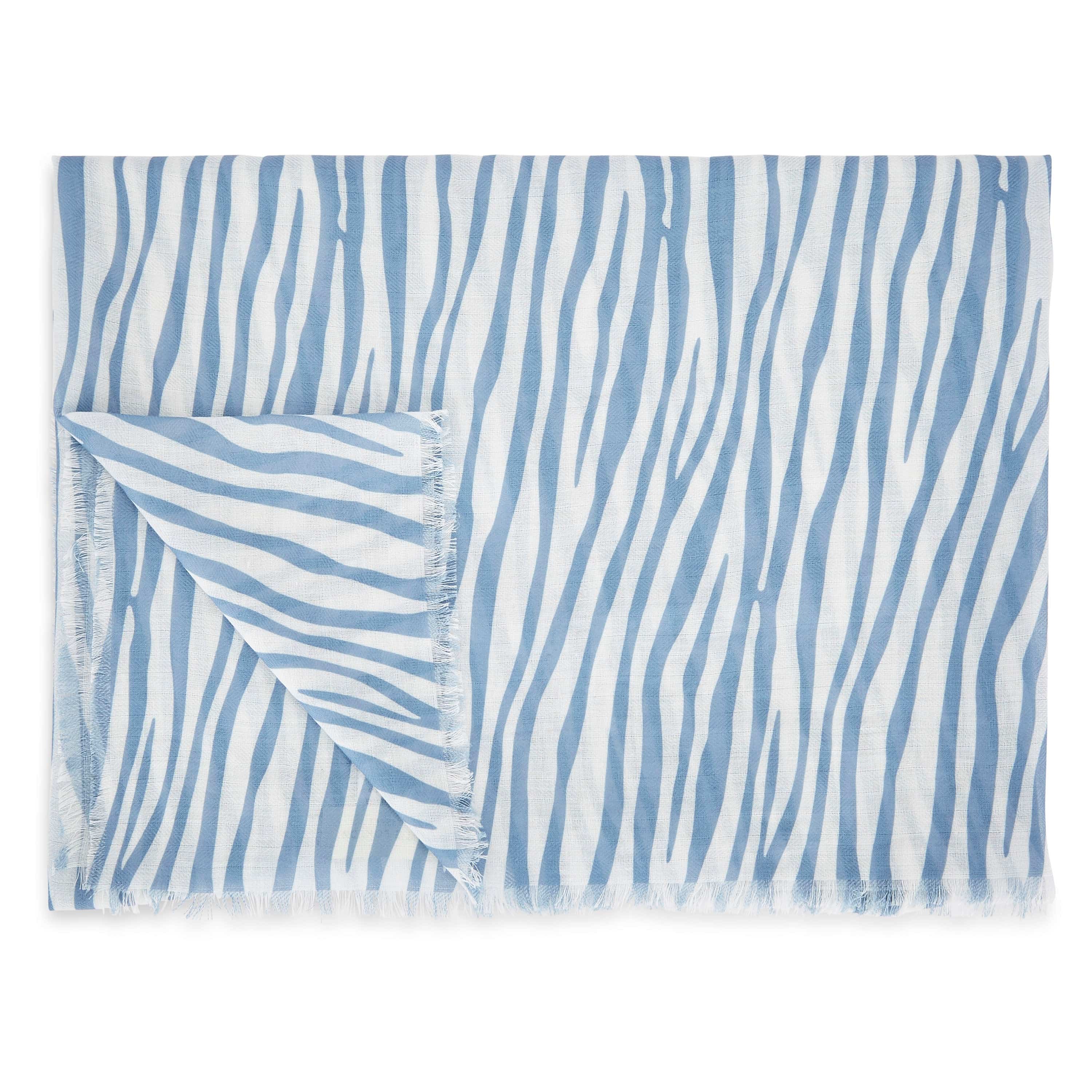 Katie Loxton Scarf Katie Loxton Scarf - Small Zebra Print - Blue and White