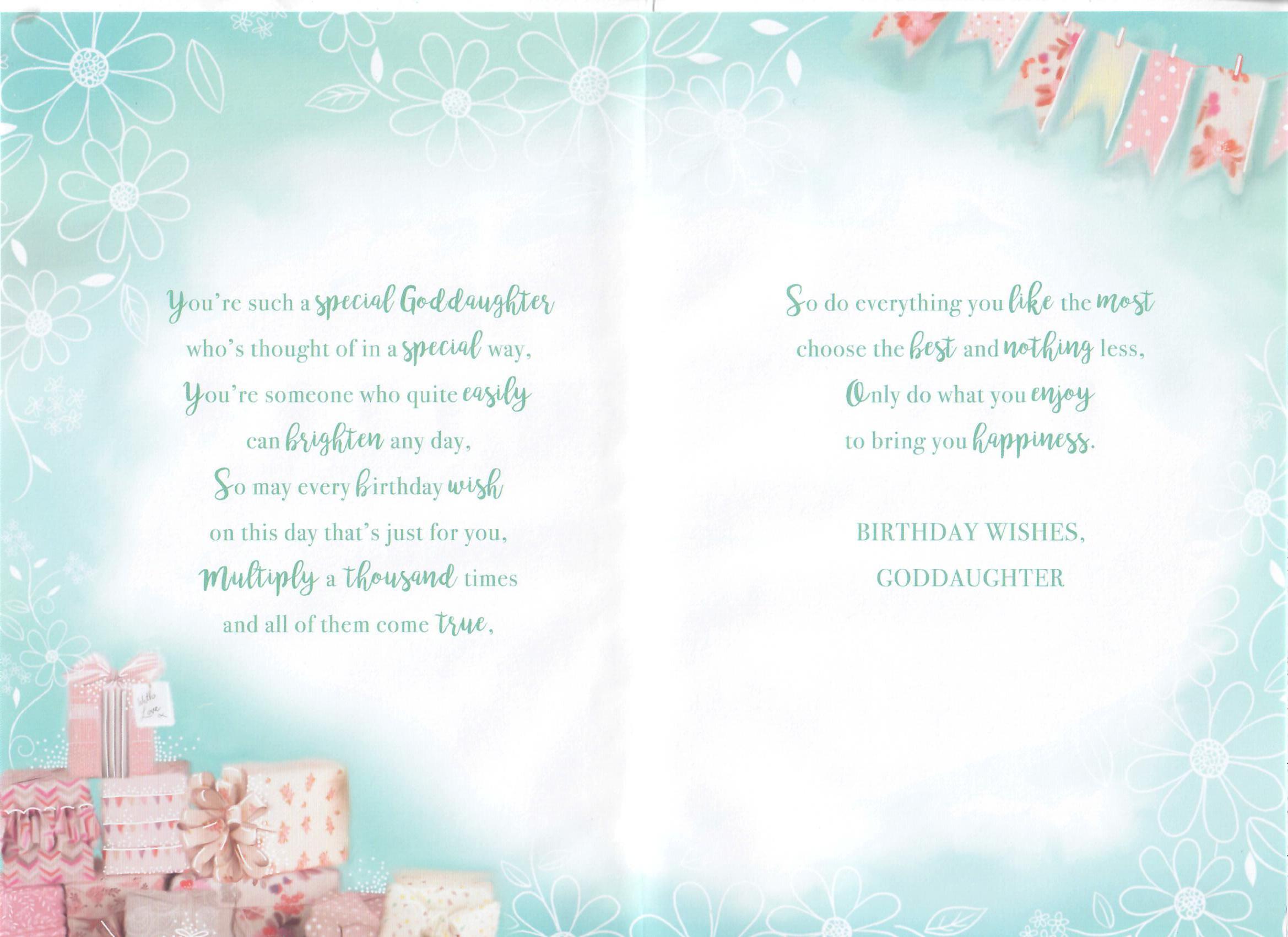 Kingfisher Cards Birthday Card Aura Birthday Card - Goddaughter