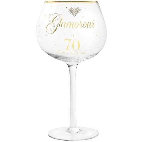 Lesser & Pavey Gin Glass Diamante Gift Boxed Gin Glass - Glamorous at 70 Happy Birthday!