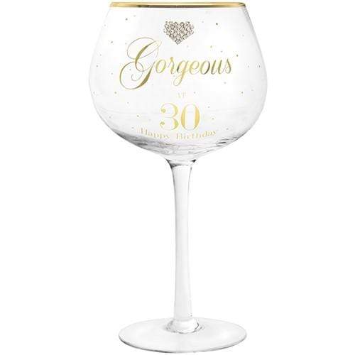 Lesser & Pavey Gin Glass Diamante Gift Boxed Gin Glass - Gorgeous at 30 Happy Birthday!