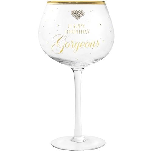Lesser & Pavey Gin Glass Diamante Gift Boxed Gin Glass - Happy Birthday Gorgeous