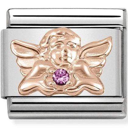 Nomination C/Z Nomination Link Nomination Classic Link Charm - Rose Gold & Cubic Zirconia Lilac Angel of Friendship