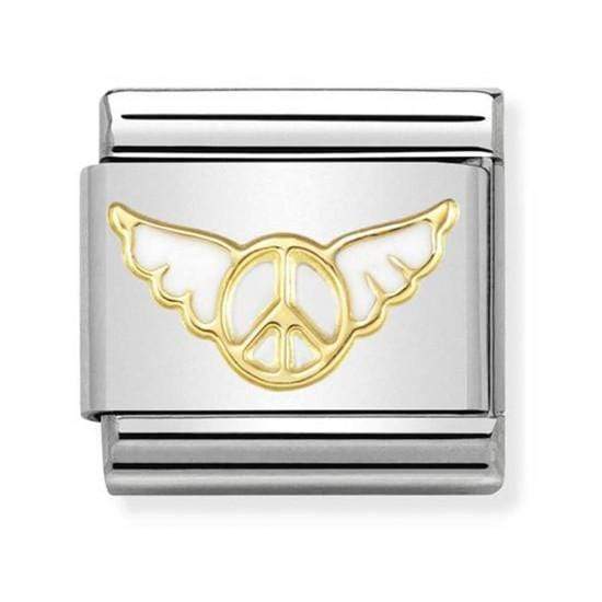 Nomination Nomination Plain Gold Charm Link Nomination Classic Link Charm - Enamel Angel Of Inner Peace
