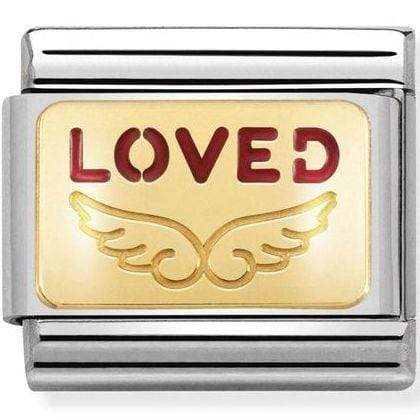 Nomination Nomination Plain Gold Charm Link Nomination Classic Link Charm - Loved