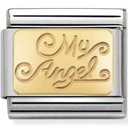 Nomination Nomination Plain Gold Charm Link Nomination Classic Link Charm - My Angel