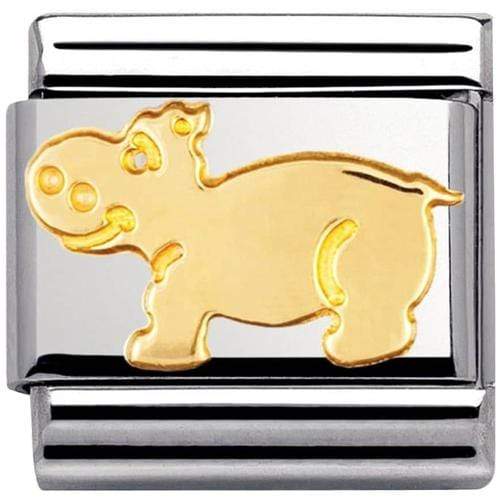 Nomination Nomination Plain Gold Charm Link Nomination Classic Link Charm - Plain Gold Hippopotamus