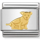 Nomination Nomination Plain Gold Charm Link Nomination Classic Link Charm - Plain Gold Seated Dog