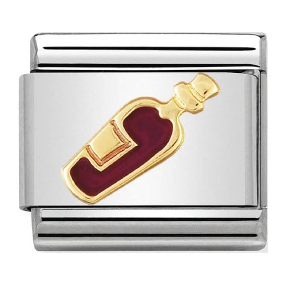 Nomination Nomination Plain Gold Charm Link Nomination Classic Link Charm - Red Wine In Enamel