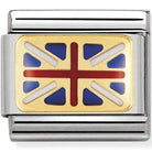 Nomination Nomination Plain Gold Charm Link Nomination Classic Link Charm - Union Jack  Enamel Flag