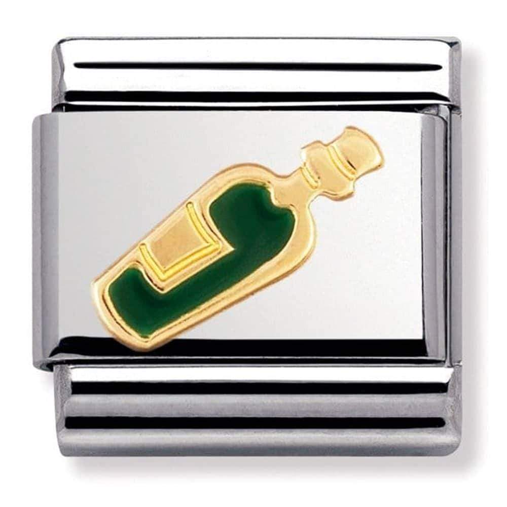 Nomination Nomination Plain Gold Charm Link Nomination Classic Link Charm - White Wine In Enamel