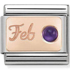 Nomination Nomination Rose Gold Charm Link Nomination Classic Link Charm - Rose Gold & Amethyst- February Birthstone