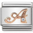 Nomination Rose Gold Letters Nomination Classic Link Charm - Rose Gold C/Z Letter A