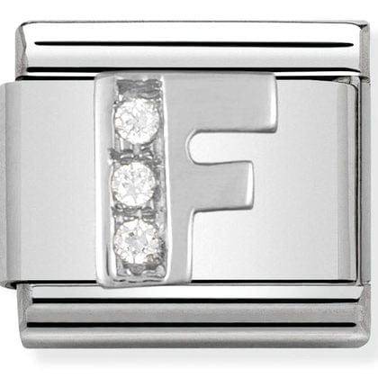 Nomination Silvershine Letters Nomination Classic Link Charm - Silvershine C/Z Letter F
