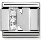 Nomination Silvershine Letters Nomination Classic Link Charm - Silvershine C/Z Letter N