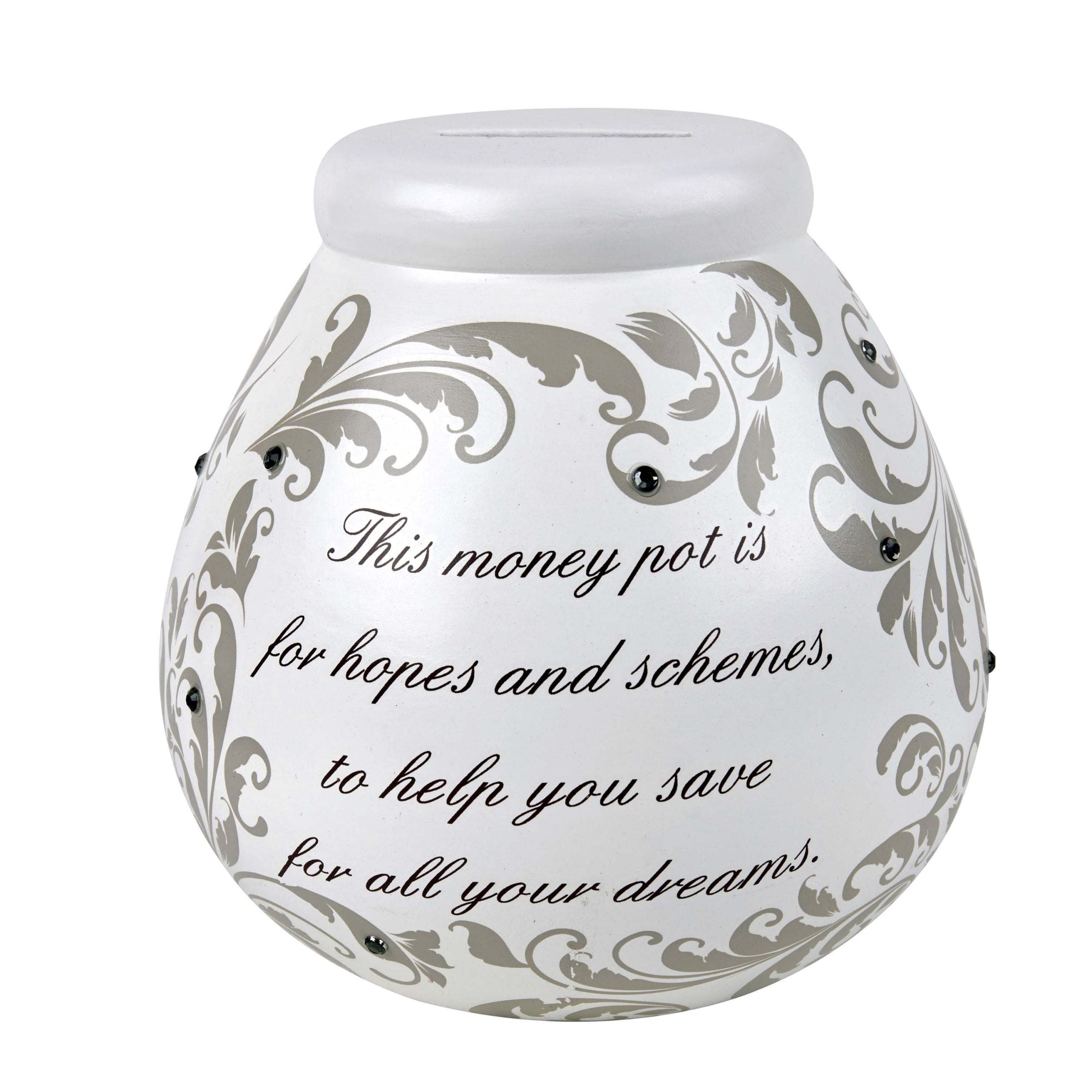 Pot of Dreams Money Box Pot of Dreams - Fleur de Lys Swirls Money Pot