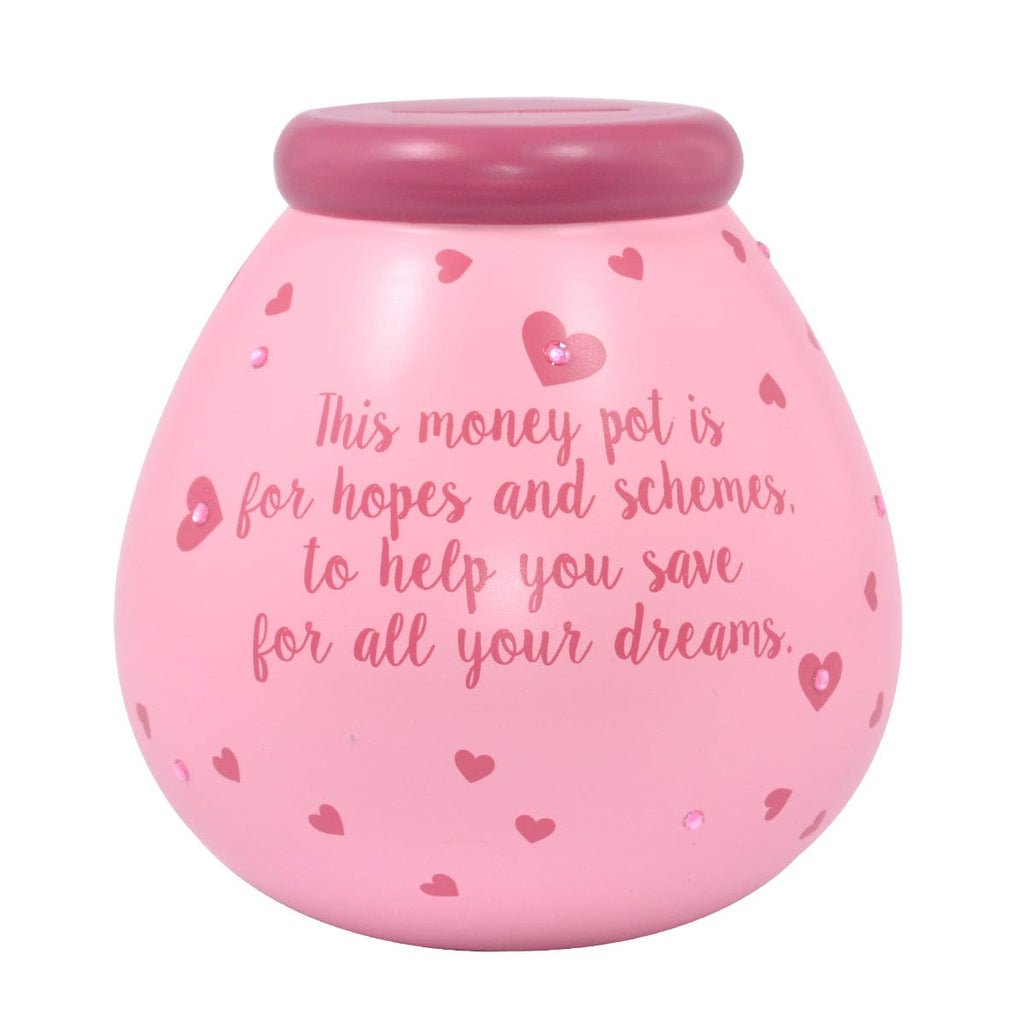 Pot of Dreams Money Box Pot of Dreams - Live Laugh Save Pink Money Box