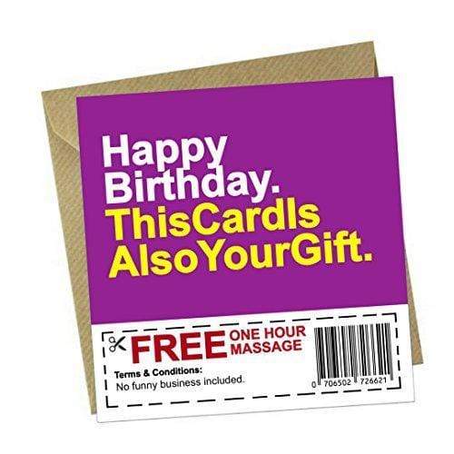 Red Rakoon Greeting Card Funny Coupon & Greeting Card - One Hour Massage